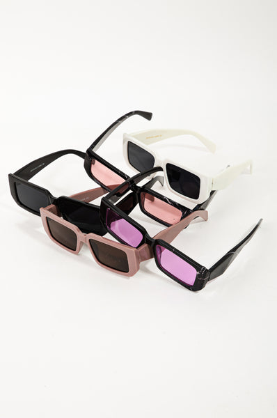 Rectangle Acetate Frame Sunglasses