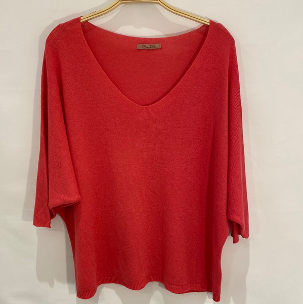 3/4 Sleeve V-Neck Sweater