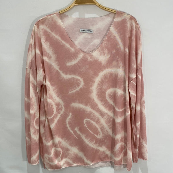 Cotton Mixed Print Light Sweater