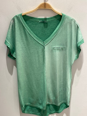Short Sleeve Pocket Detail Top - Italian