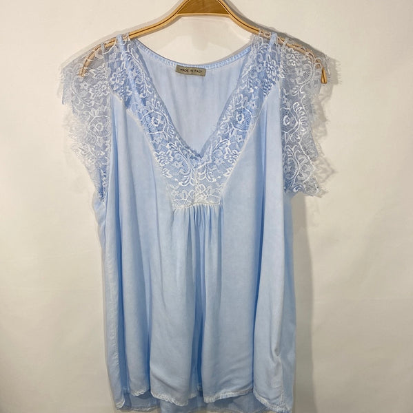 Sleeveless Lace Detail Top - Italian