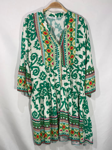 Long Sleeve Print Dress- Italian