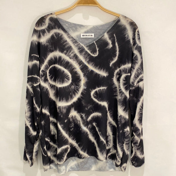 Cotton Mixed Print Light Sweater