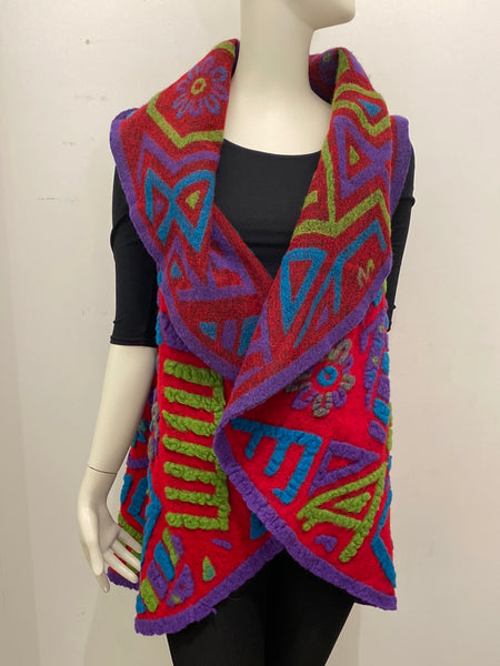 Embroidered Lana Wool Vest -Italian