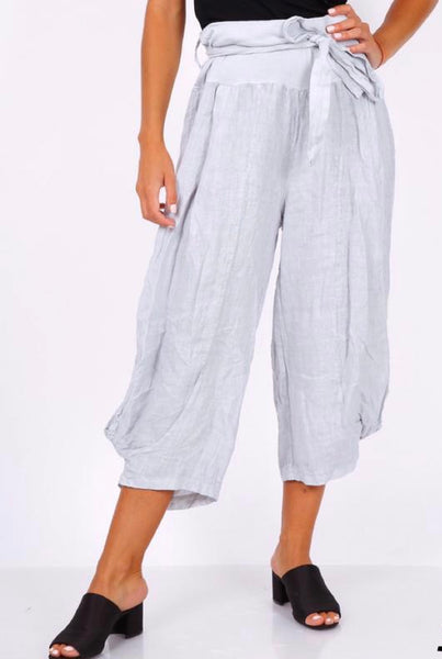 Belted Linen Pants - Italian