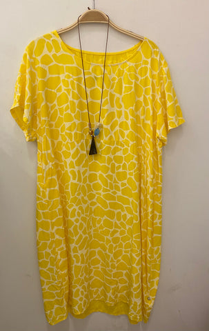 Short Sleeve Print Dress - Italian