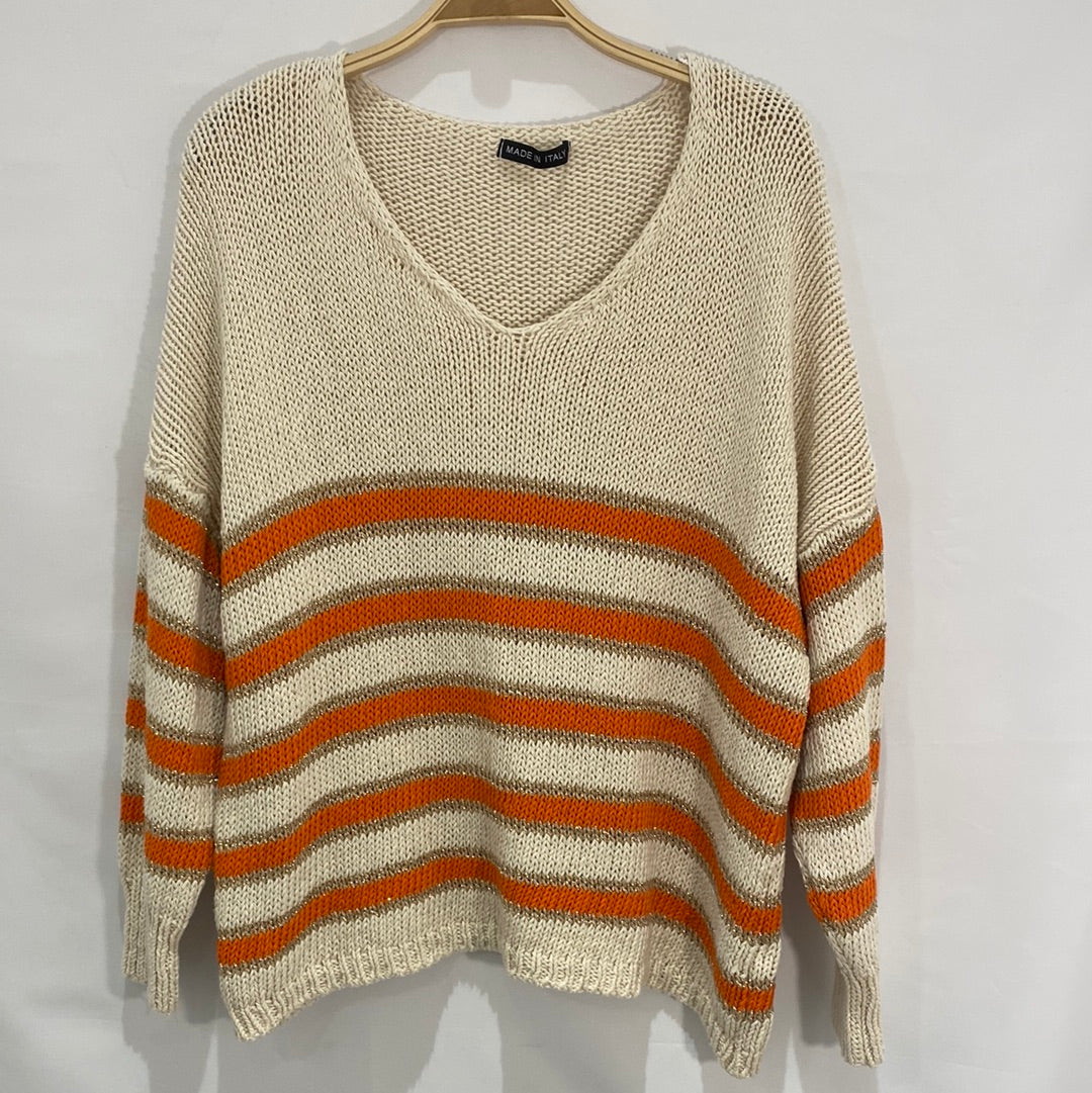 Long Sleeve Stripe Sweater - Italian