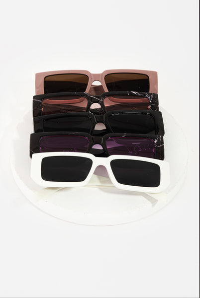 Rectangle Acetate Frame Sunglasses