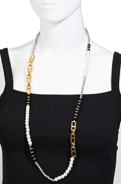 Assorted Bead Pearl Chain Necklace