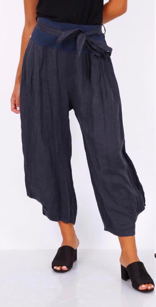 Belted Linen Pants - Italian