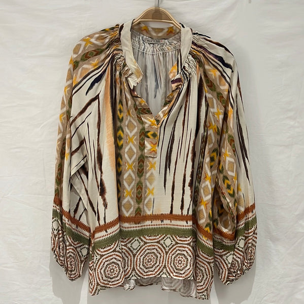 Long Sleeve Print Blouse