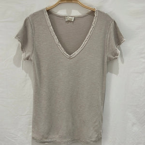 Short Sleeve V-Neck Cotton Top