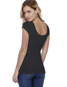 Cap Sleeve Ballet Neck Top