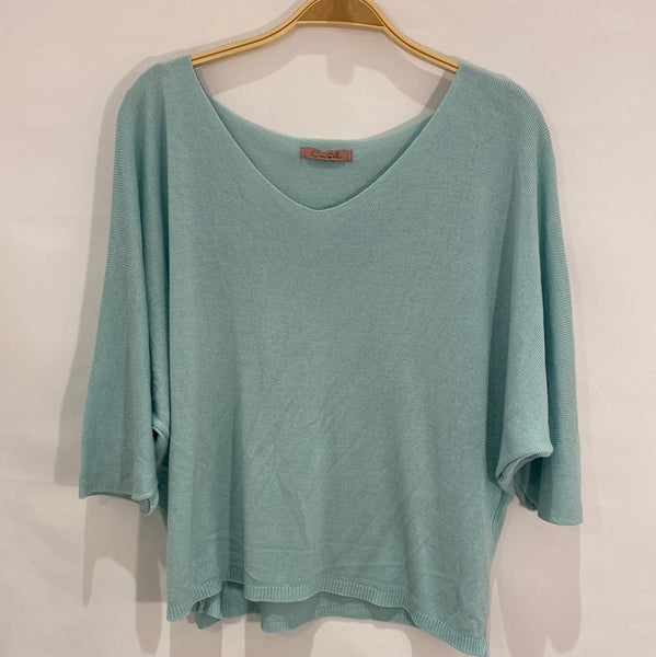 3/4 Sleeve V-Neck Sweater