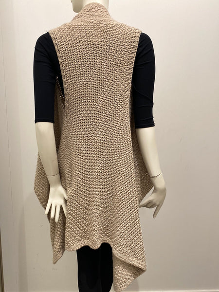 Wool Mixed Open Front Vest