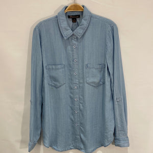 Long Sleeve Tencel Button Front Shirt