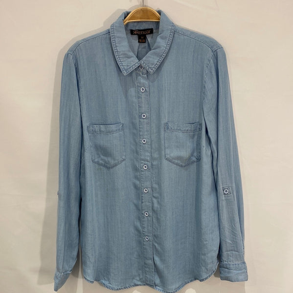 Long Sleeve Tencel Button Front Shirt