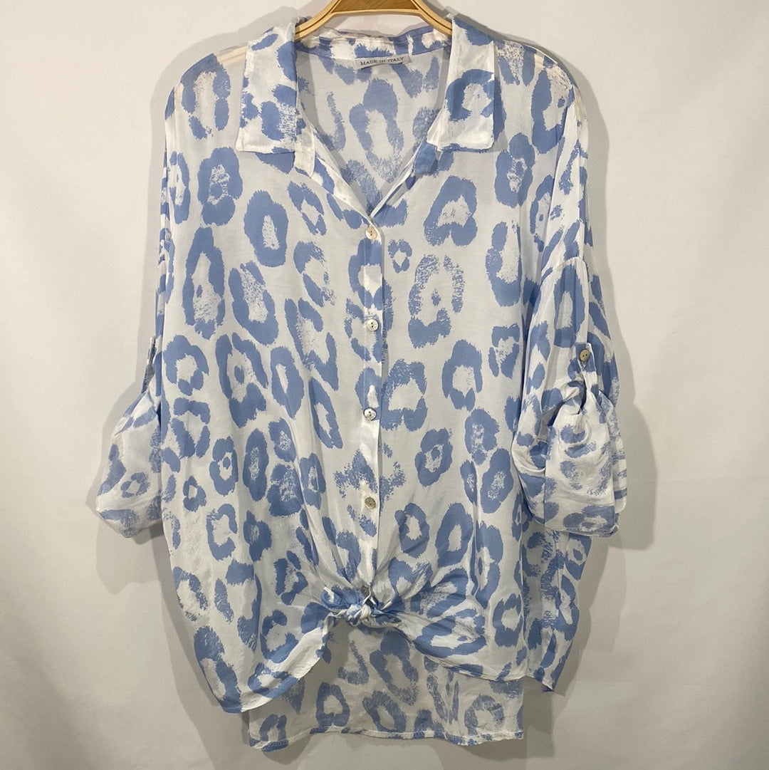 Button Front Print Shirt