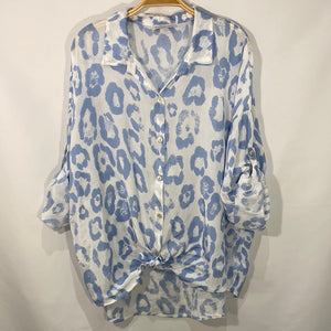 Button Front Print Shirt
