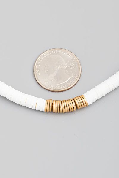 Beaded Flat Disk Necklace