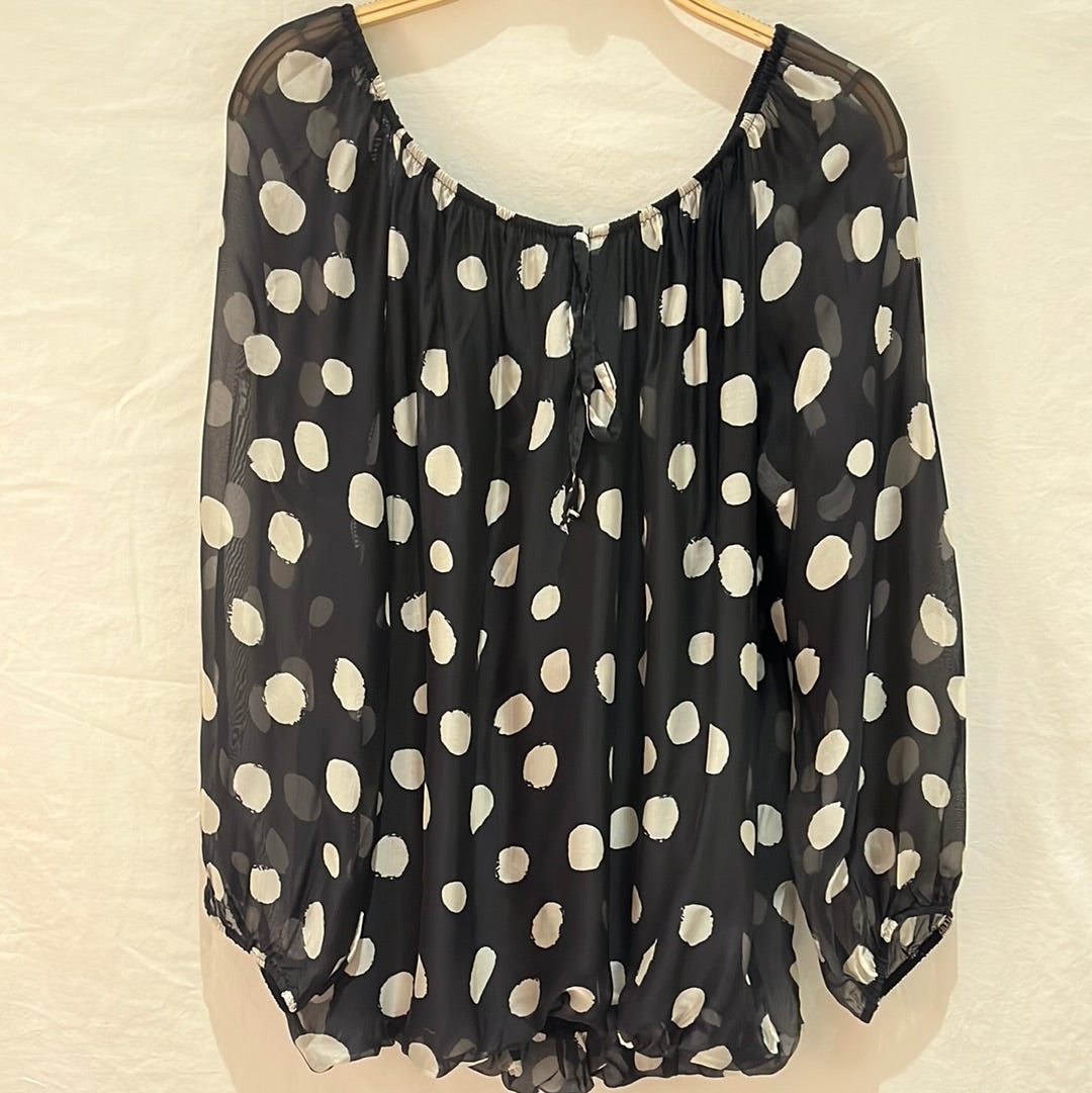 Polka Dot Silk Blouse - Italian