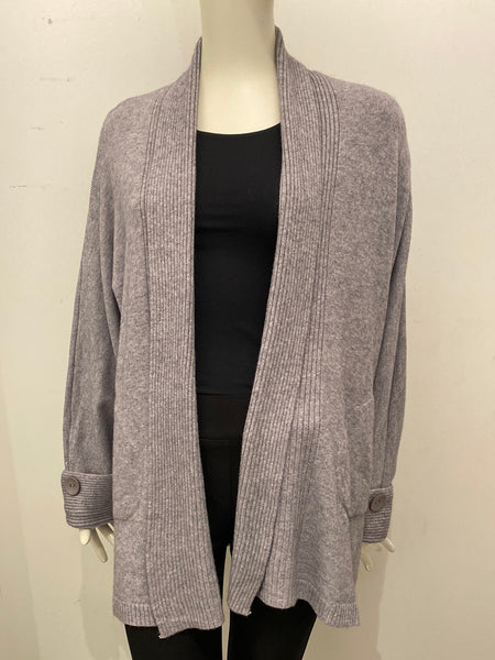 Long Open Front Knit Cardigan