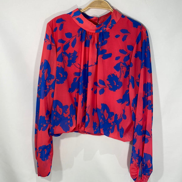 Long Sleeve Mock Neck Print Top