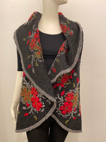 Embroidered Lana Wool Vest -Italian