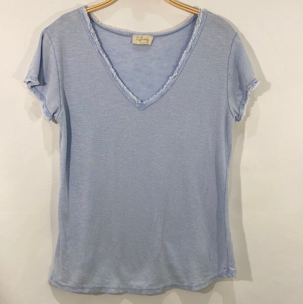 Short Sleeve V-Neck Cotton Top