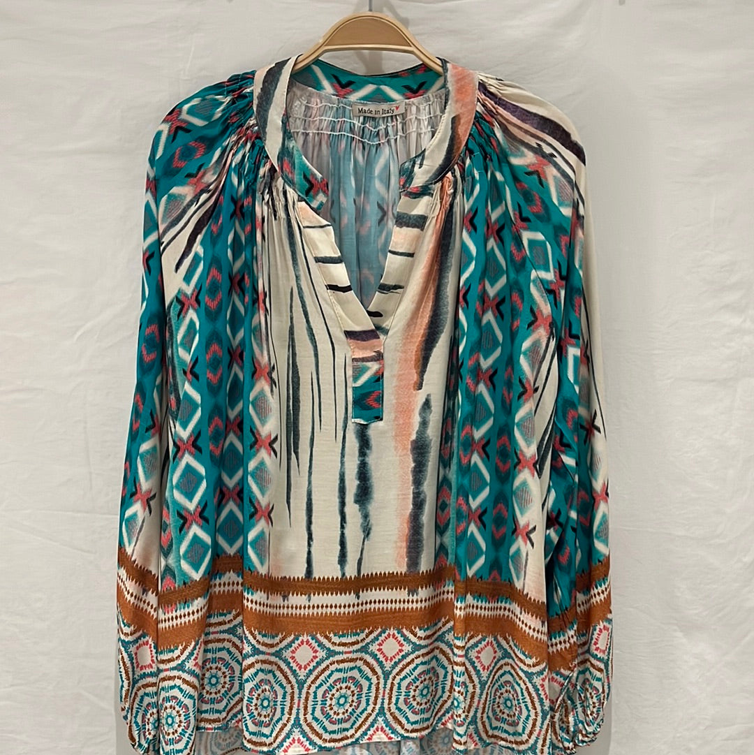 Long Sleeve Print Blouse