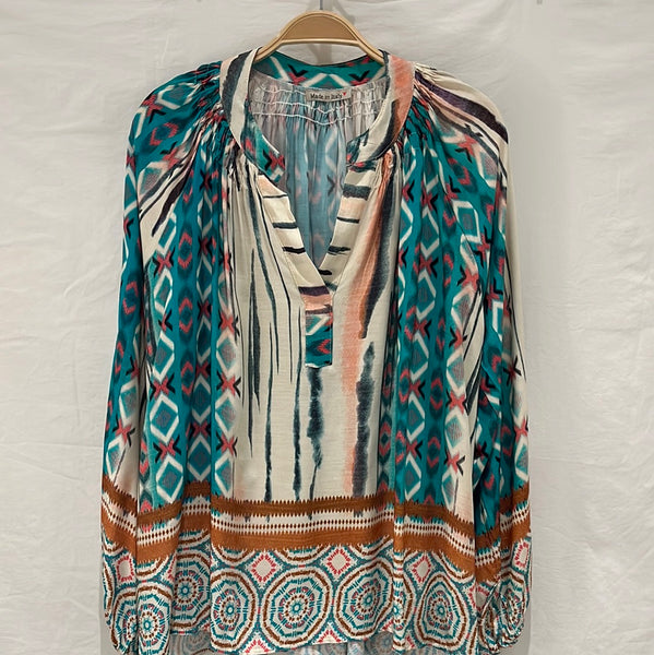 Long Sleeve Print Blouse