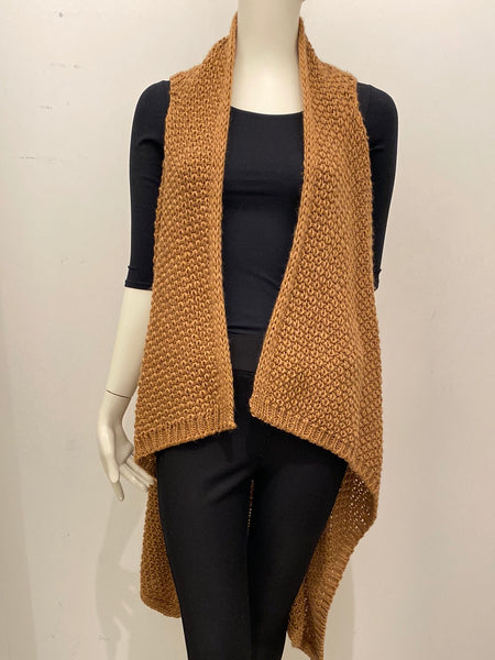 Wool Mixed Open Front Vest