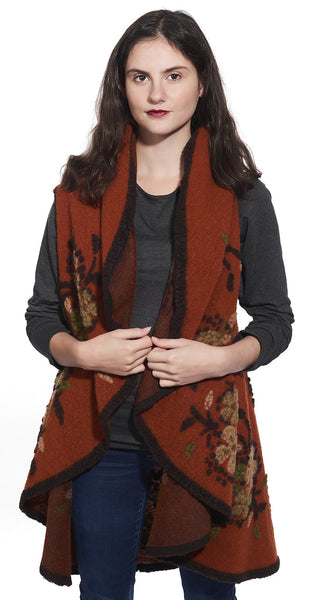Embroidered Lana Wool Vest -Italian