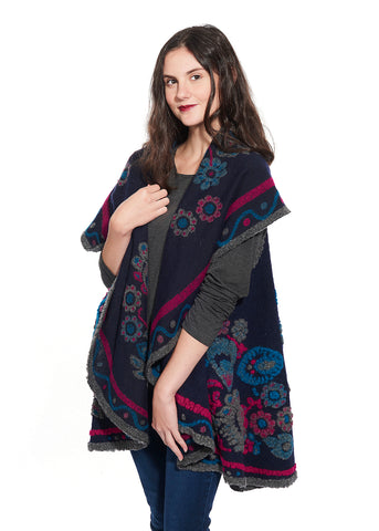Embroidered Lana Wool Vest -Italian