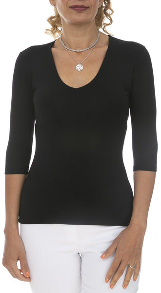 3/4 Sleeve V-Neck Top