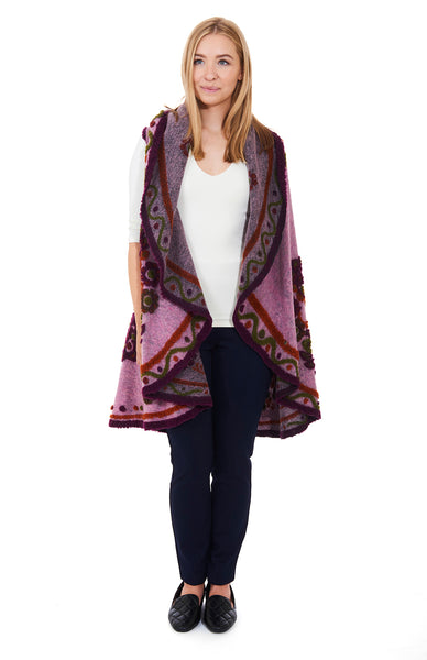Embroidered Lana Wool Vest -Italian