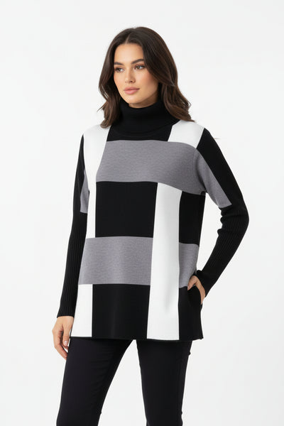 Plaid Poncho Sweater